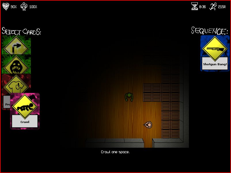 Scatterbrains loading screen — robot standing before a large game box